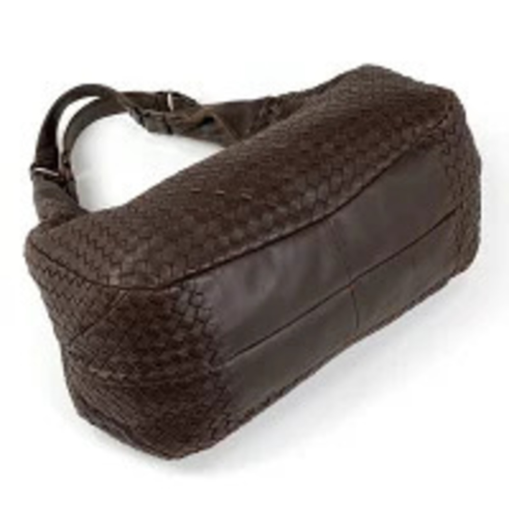 Bottega Veneta Campana Woven Bag Intrecciato Shoulder Leather Brown Mesh Nappa